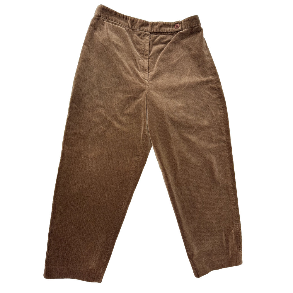 Talbots Petites Brown Pinwale Corduroy Pants Classic Straight Leg Cozy Fall 12